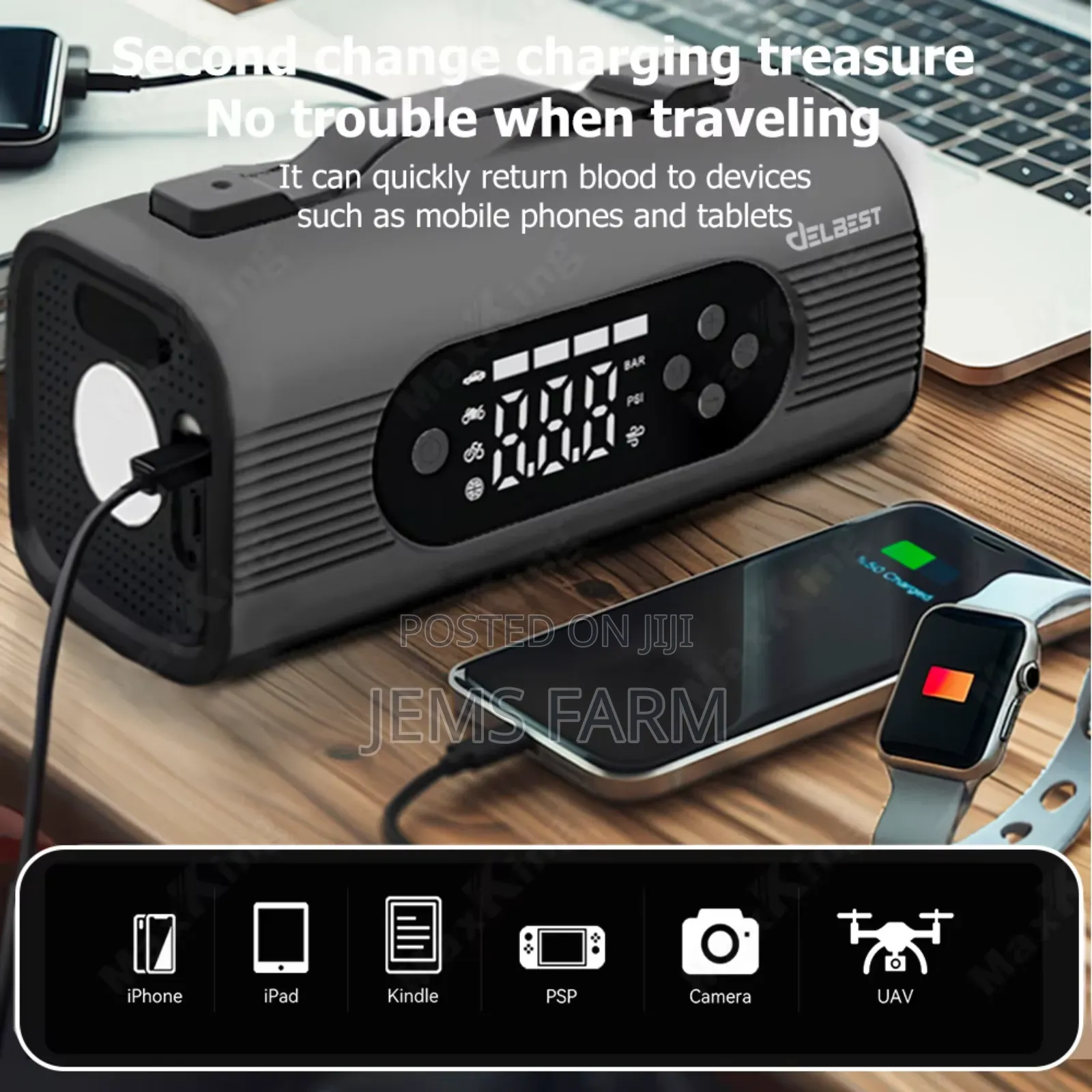 8 in 1 Car Jump Starter,Vacuum Cleaner,Power Bank, Air Pump