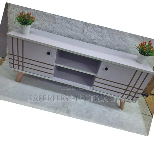 Wooden Tv Stand 4ft White and Black - main view