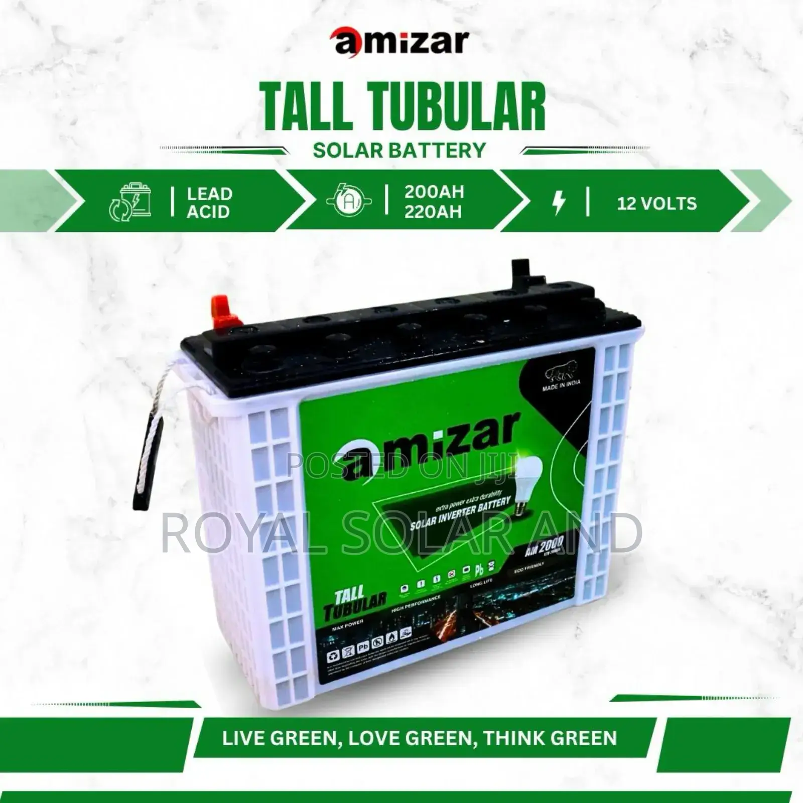 Amizar Tall Tubular Battery 200ah 12v