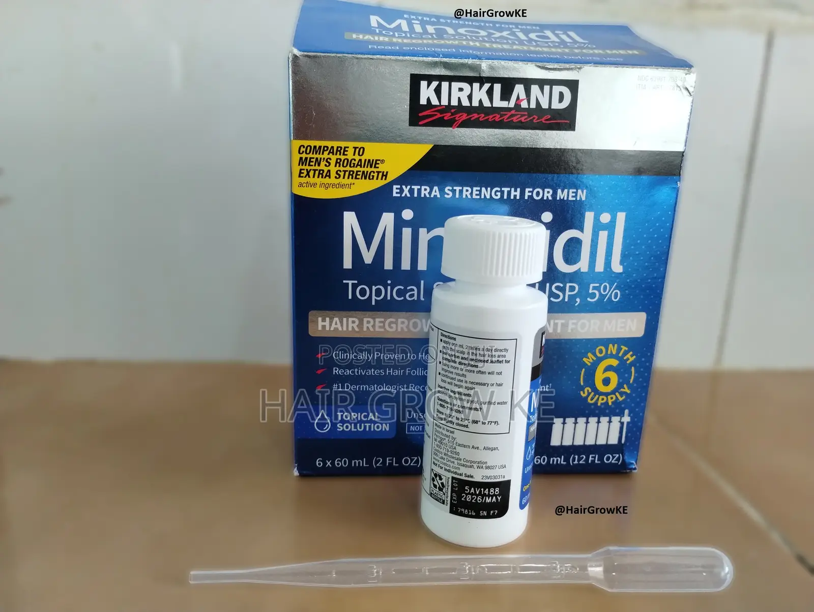 Kirkland Minoxidil 5% Solution Hair Loss/Growth 1 Month Supp