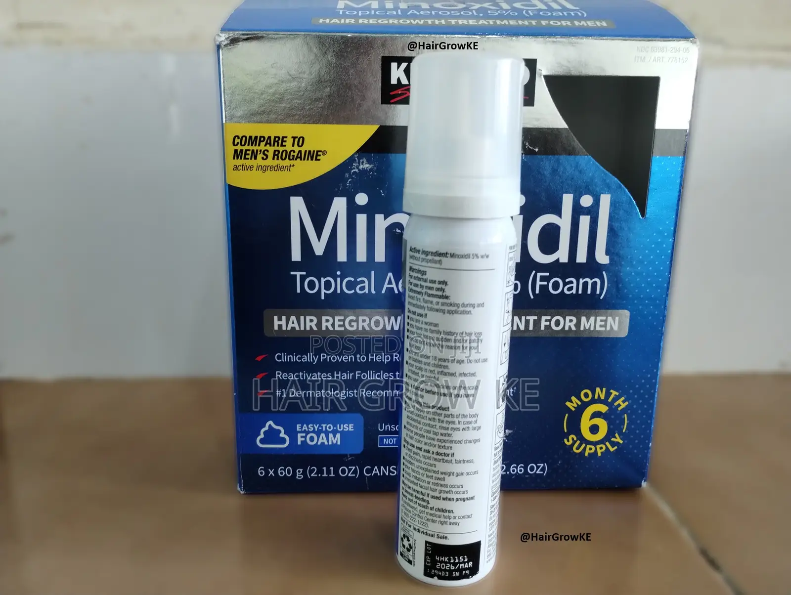 Kirkland Minoxidil 5% Foam Hair Loss/Growth 1 Month Supply