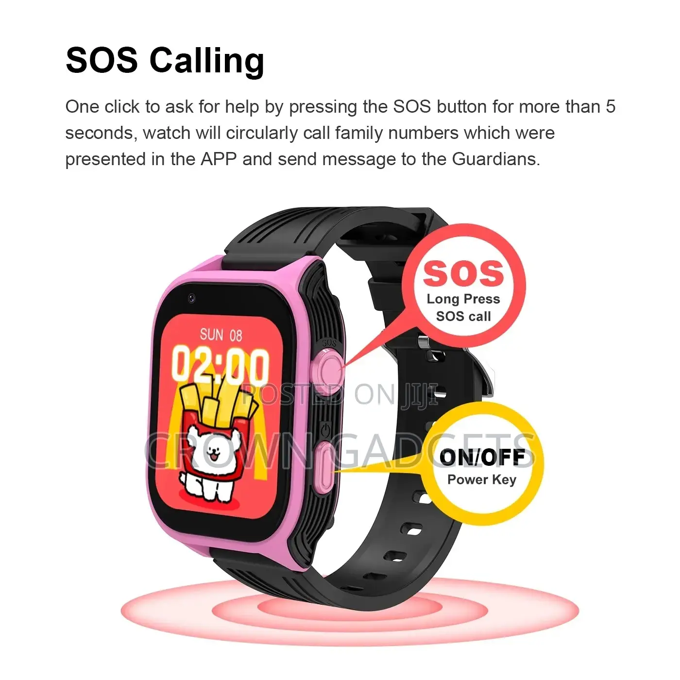 D8 Waterproof Kids Smart Watch With Glow Light