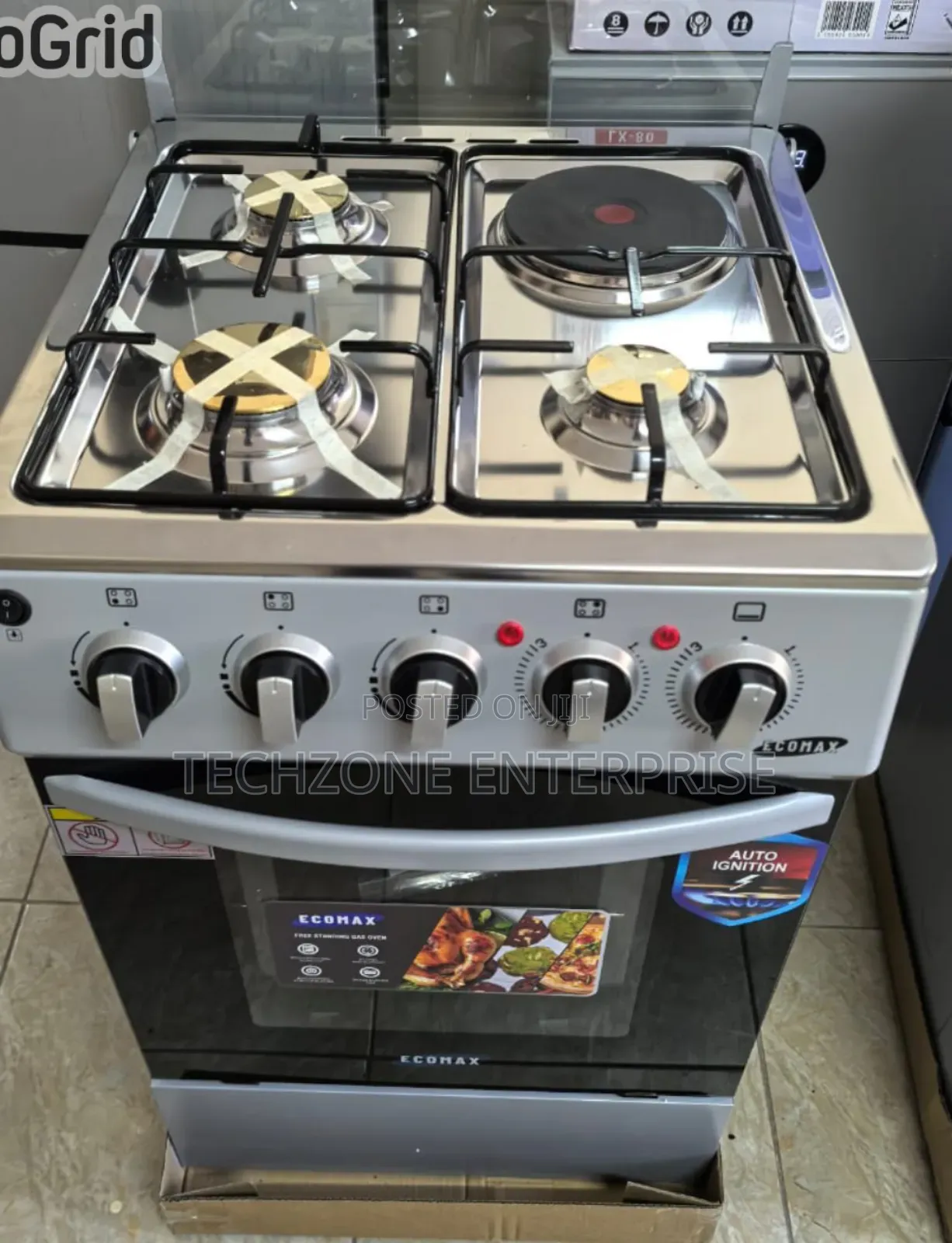 Ecomax 3 Gas + 1 Electric Cooker 50*55cm With Electric Oven,