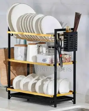 3 Layer Dishrack-Black and Gold