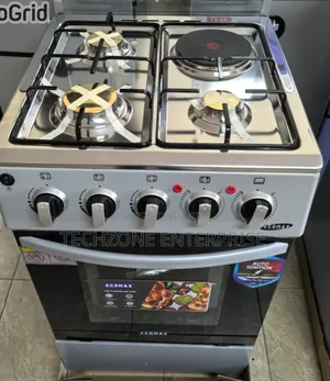 Ecomax 3 G + 1 E Cooker 50*55cm With Electric Oven - Silver,
