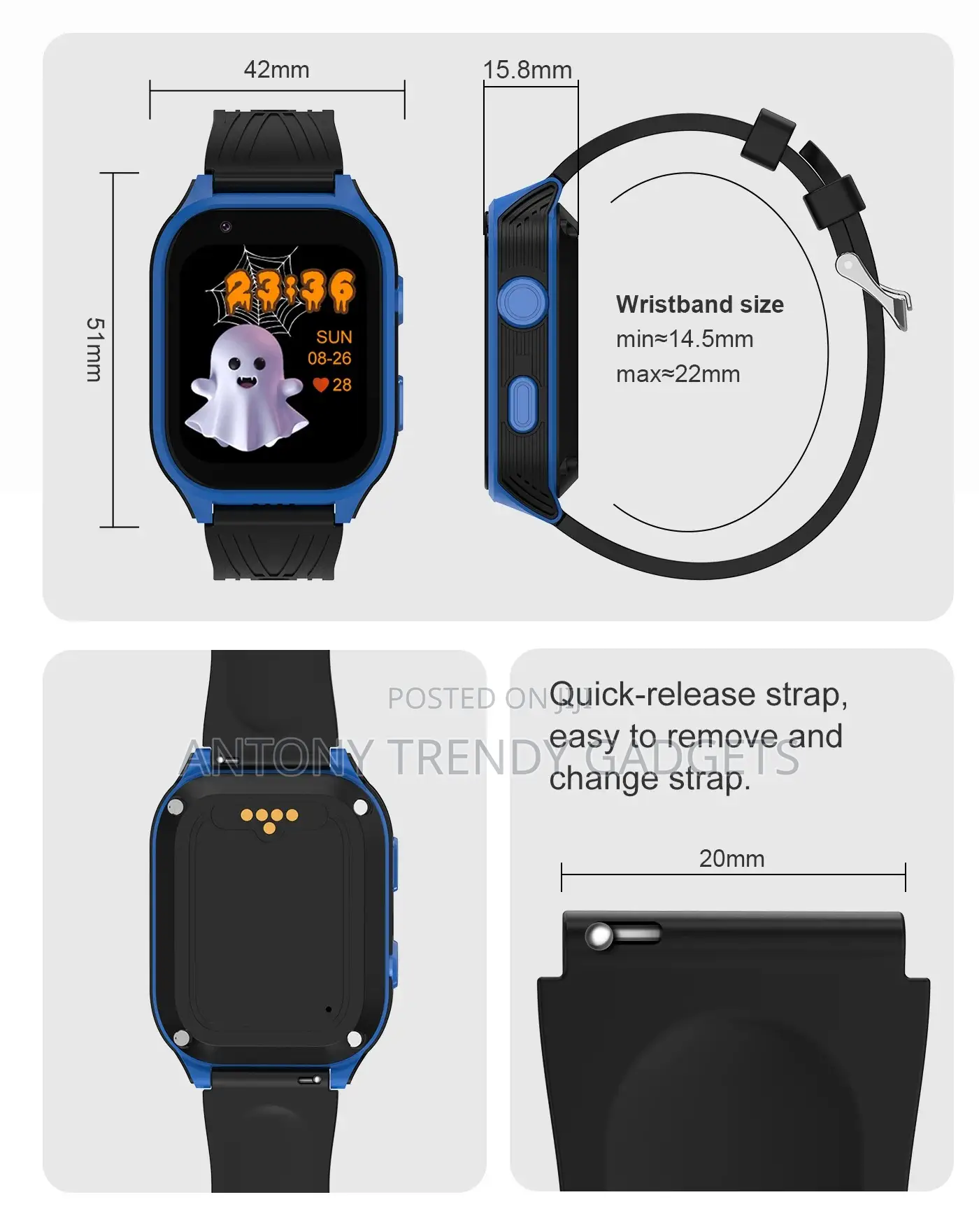 D8 Kids 4g Smart Watch With GPS Sos Emergency Call
