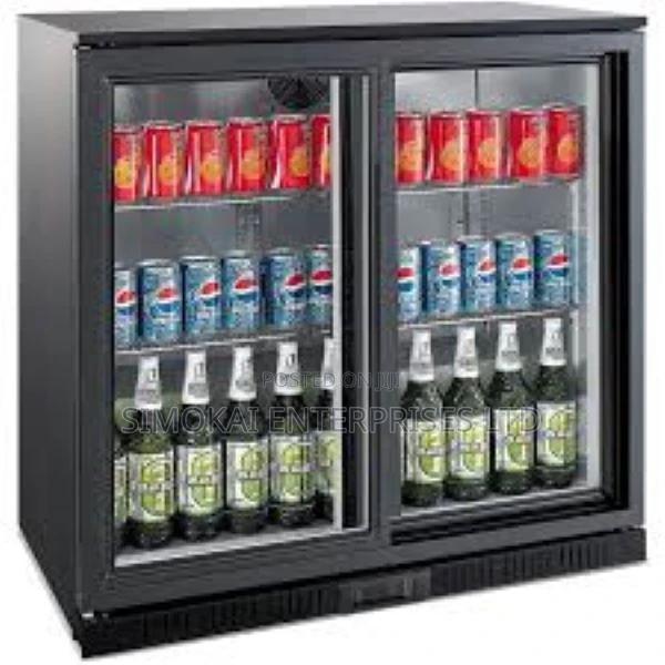2 Door Sliding Door Black Back Bar Cooler