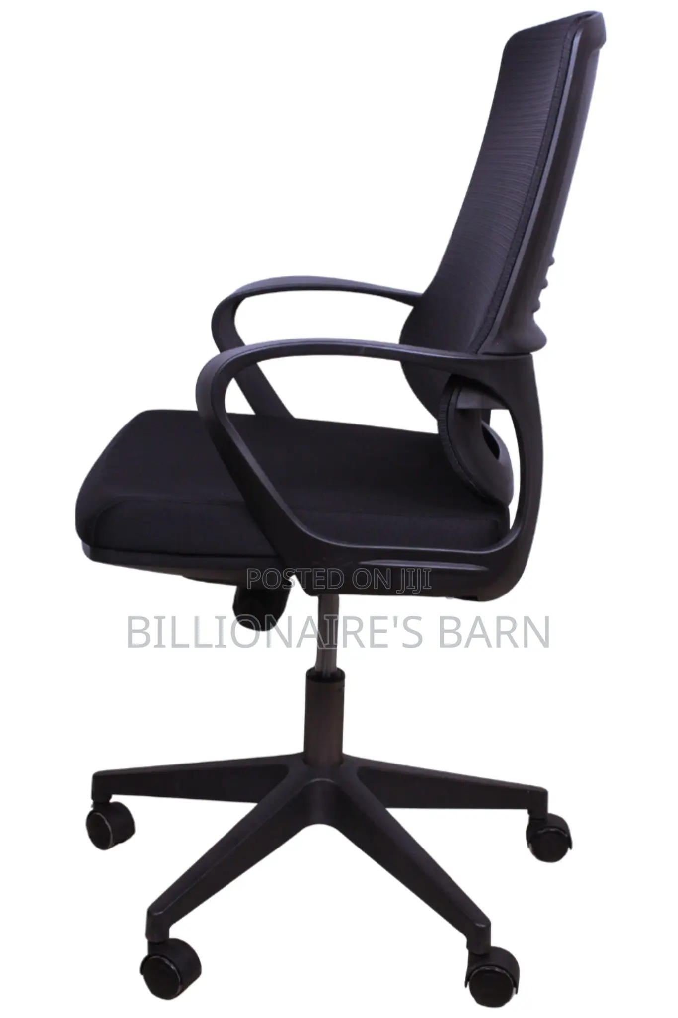 Black Mesh Ergonomic No Headrest Office Chair