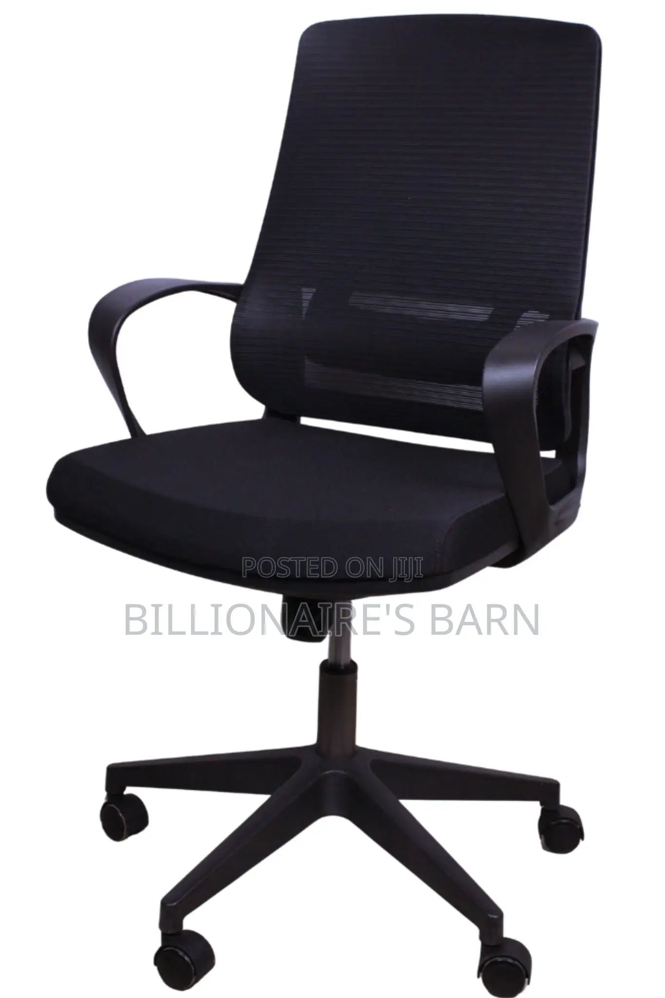 Black Mesh Ergonomic No Headrest Office Chair