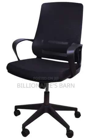Black Mesh Ergonomic No Headrest Office Chair