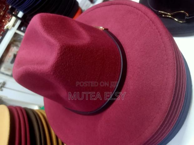 Mint Green Maroon Fedora Hats - main view