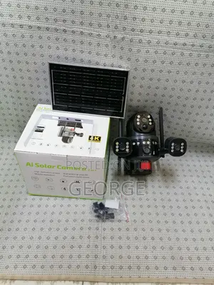 ^^4g Dual Lens PTZ Solar CCTV Camera for Outdoor Security