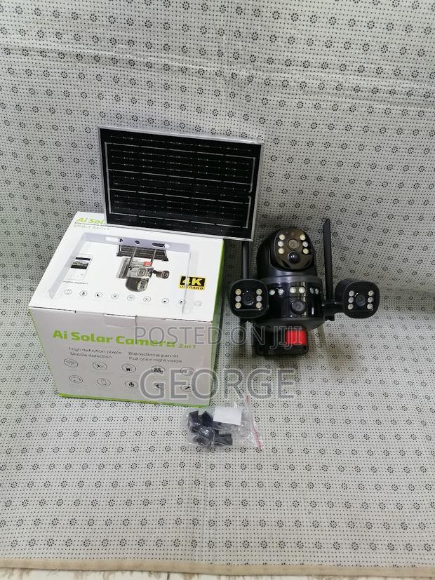 ^^4g Dual Lens PTZ Solar CCTV Camera for Outdoor Security