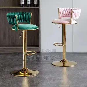 Bar Stool ;Luxury Leather High Gold Modern Bar Stool