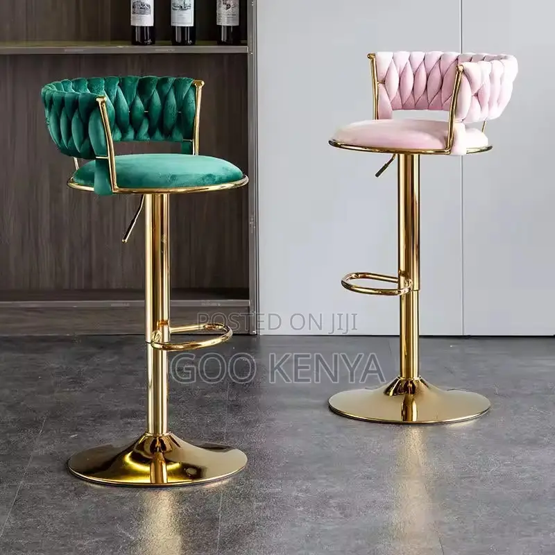 Bar Stool ;Luxury Leather High Gold Modern Bar Stool