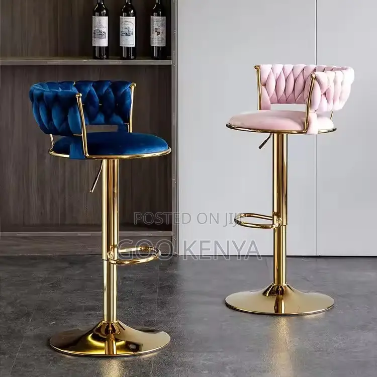 Bar Stool ;Luxury Leather High Gold Modern Bar Stool