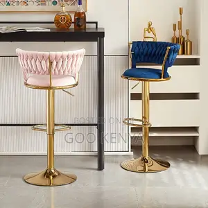 Bar Stool ;Luxury Leather High Gold Modern Bar Stool