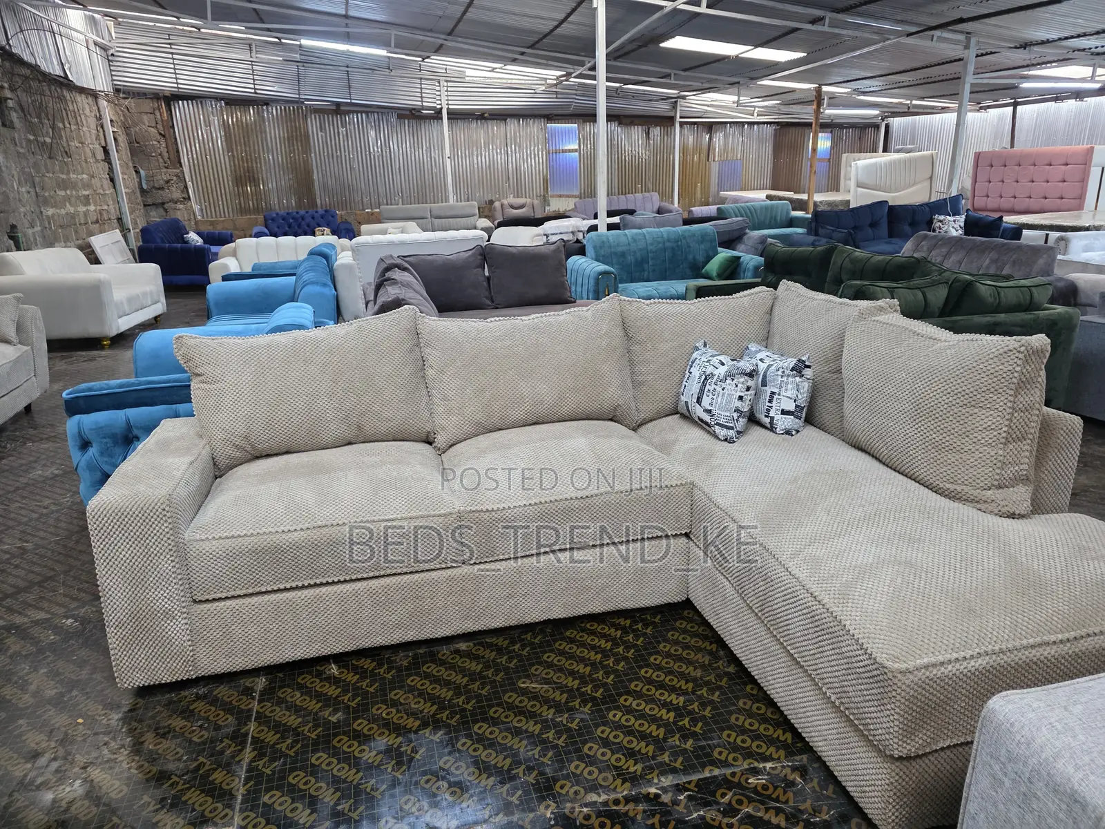 Soft-Touch 6 Seater L Seat Sofa