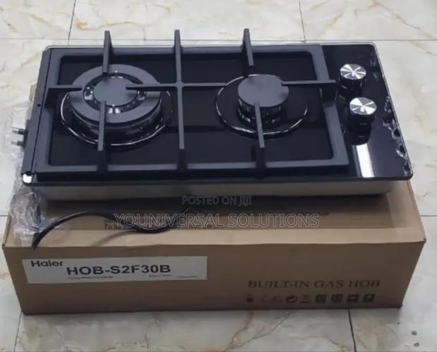 Haier Glass Inbuilt 2 Burner With Wok Burner Hob Cooker