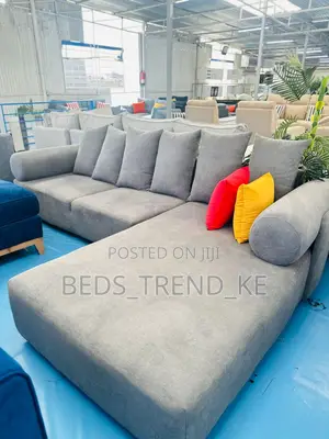 Standard Soft 6 Seater L Sofa With Throw Pilows