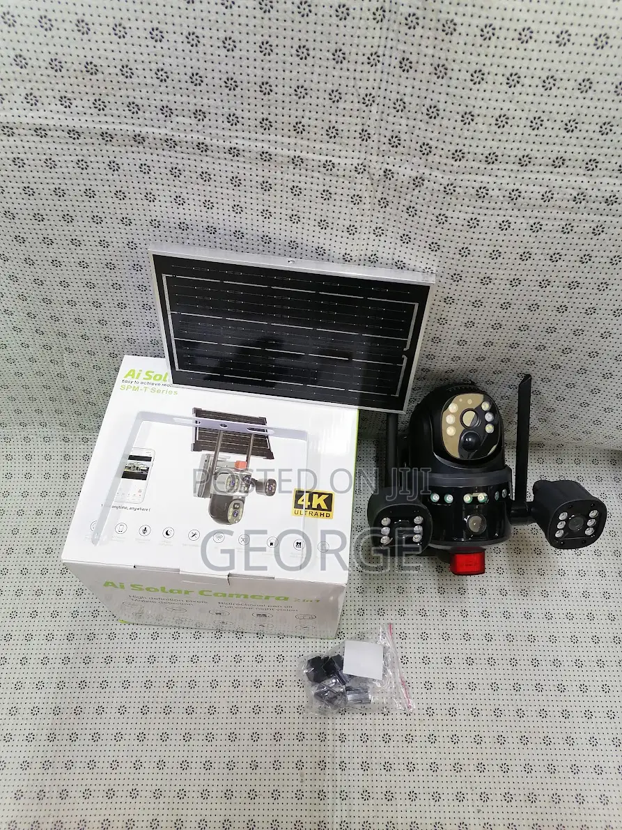 !~`Dual View Solar Security Camera – Hd, Wifi, Pir Sensor