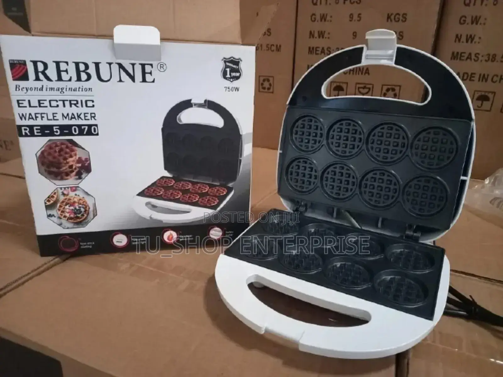 *Rebune Electric Round Shape Waffle Maker