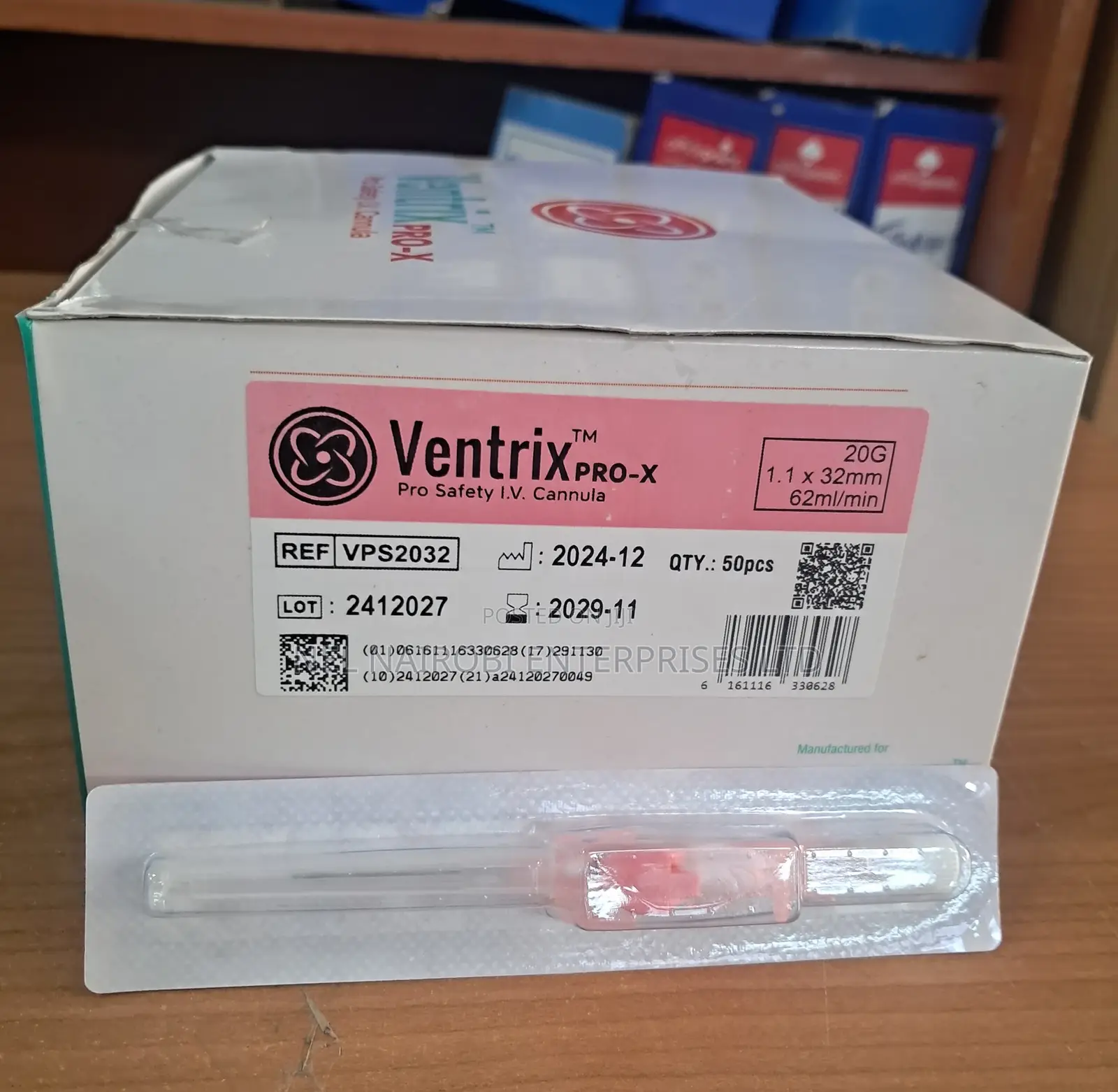 Ventrix Pro Safety X-Iv Cannula 20g (50s) 1.1x32mm, 62ml/Min
