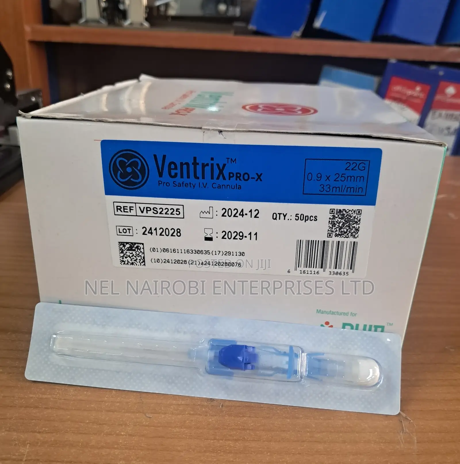 Ventrix Pro Safety X-Iv Cannula 22g (50s) 0.9x25mm, 33ml/Min