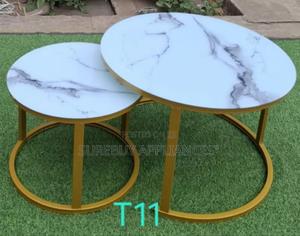 Marble Nesting Coffee Table (Glass Effect) White - thumbnail 2