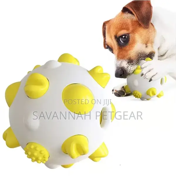 Chew Ball Teeth Cleaning Dog Toy, Yellow