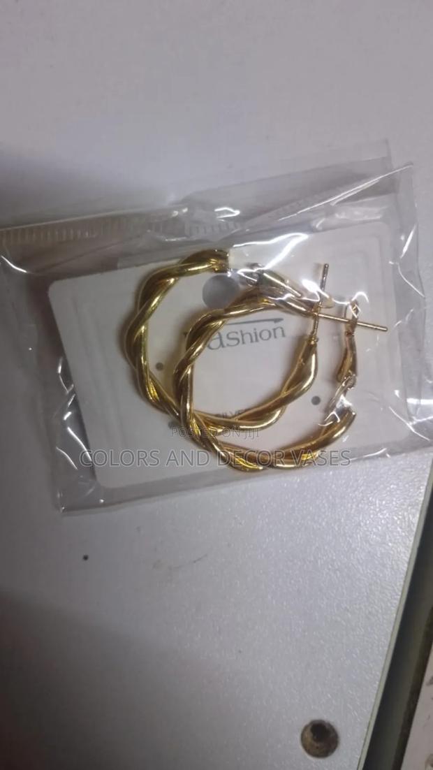 Gold Coated Round Earrings - main view