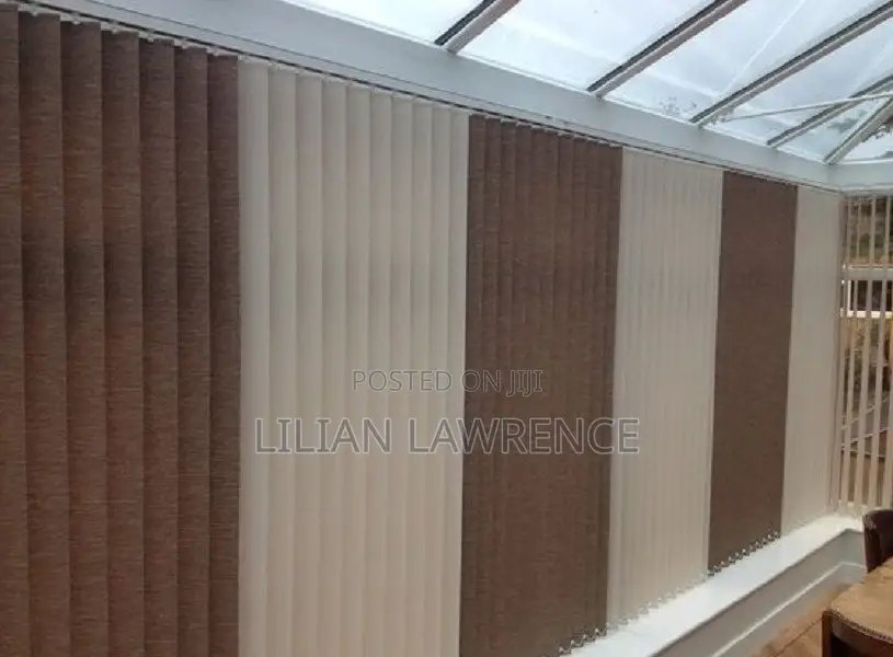 Brown and White Mixmatch Office Blinds