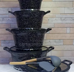 12pc Black High Quality Granite Cookware Set