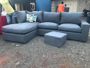 Cushy 6 Seater L Seat Sofa With a Puff