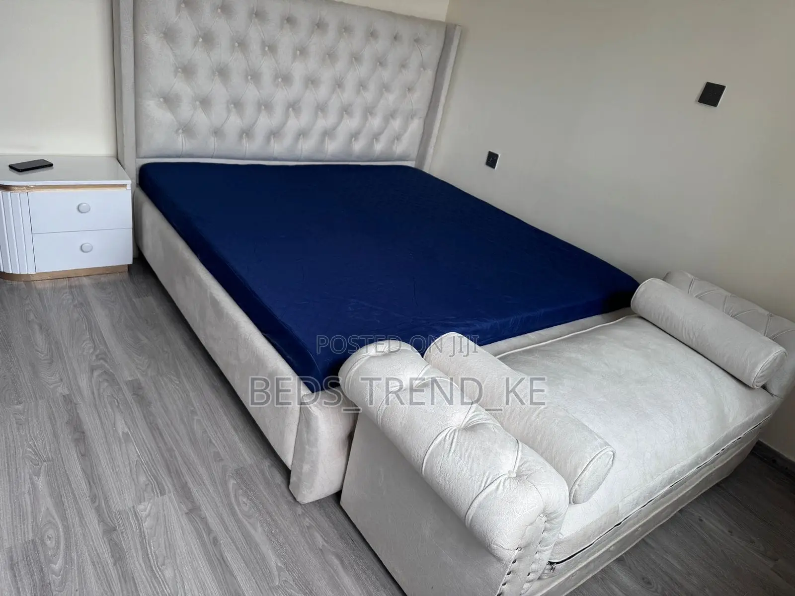 Royal 6 by 6 Ft Bed + Resting Couch + Side Drawer