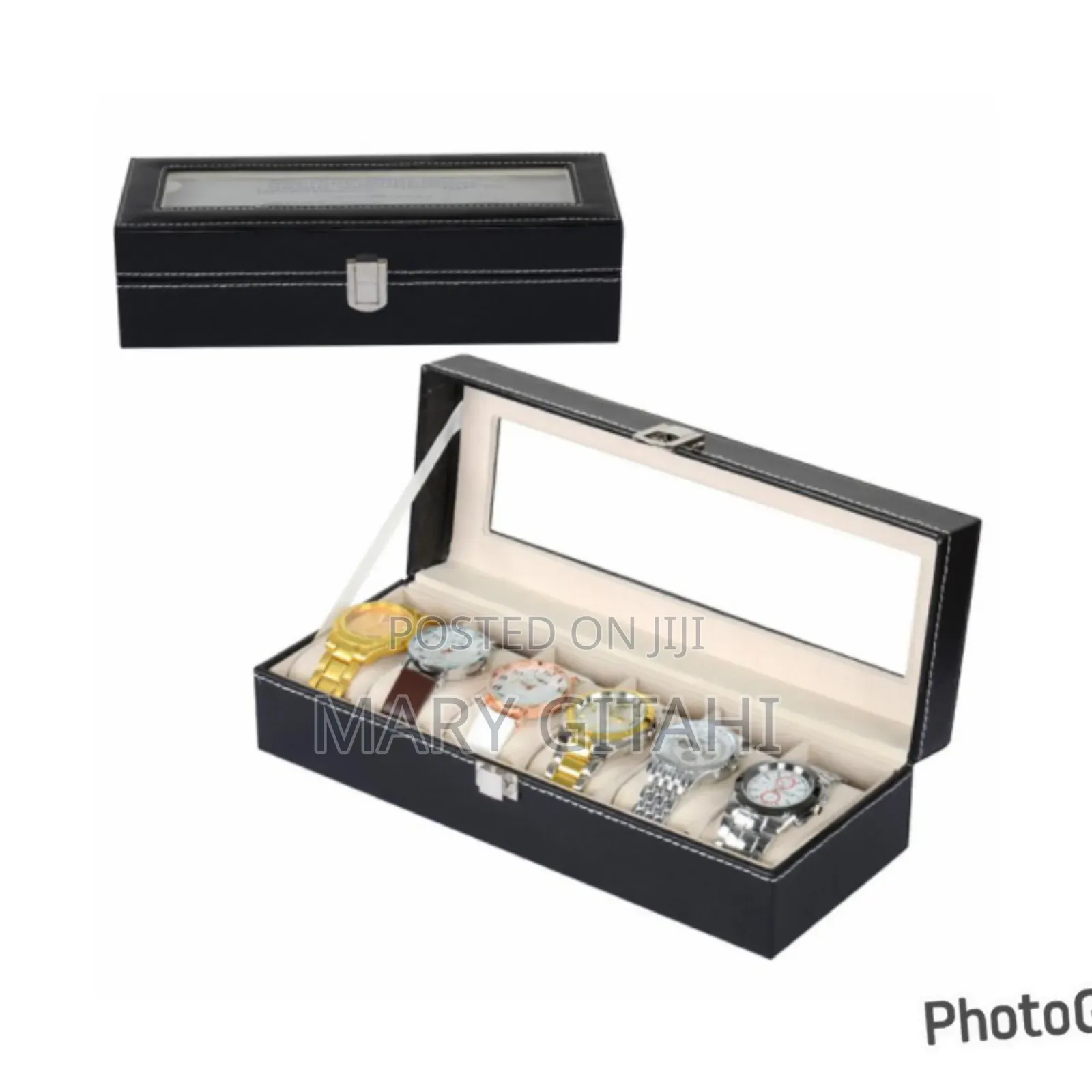 6 Slot Watch Box Leather Case