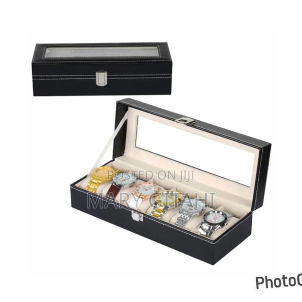 6 Slot Watch Box Leather Case - main view