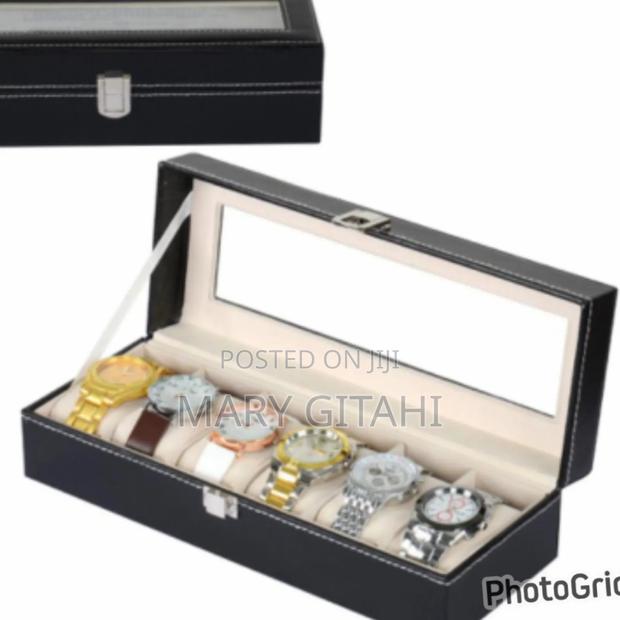 6 Slot Watch Box Leather Case - thumbnail 2