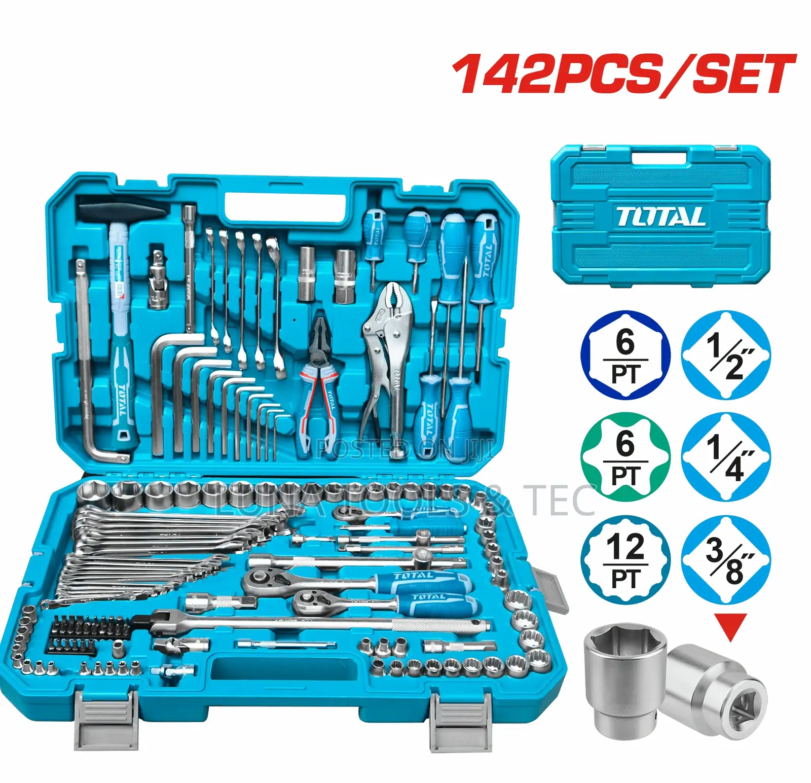 Total Thkthp21426 142 PCS Combination Tools Set