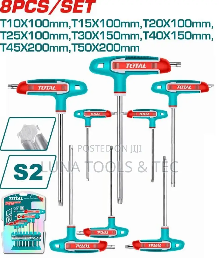 Total Thhw80836 8 PCS T-Handle Torx Wrench Set-2pcs