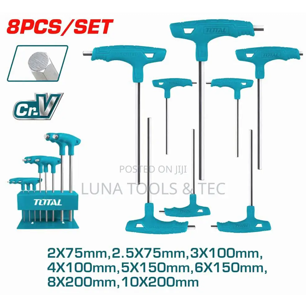 Total Thhw80816 8 PCS T-Handle Hex Wrench Set-2pcs