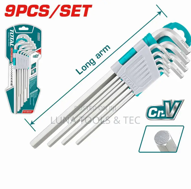 Total 9pcs Hex Key Set Material:Cr-V