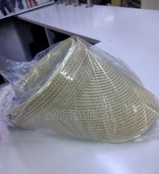 Cream Beige Woolen Sun Visa Hats - thumbnail 2