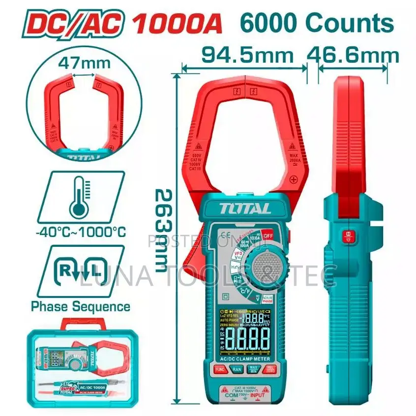 Total TMT Dc/Ac Clamp Meter 6000 Counts