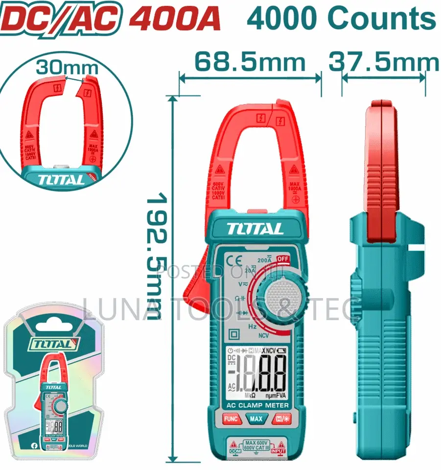 Total Tmt762002 Dc/Ac Clamp Meter 4000 Counts