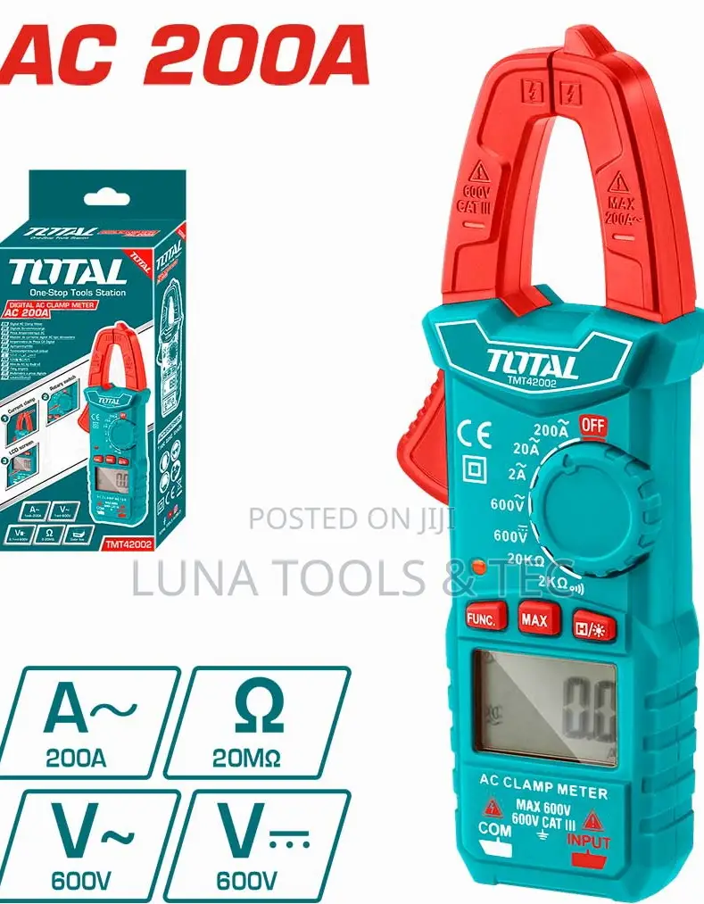 Total Tmt42002 Digital Ac Clamp Meter 2000 Counts