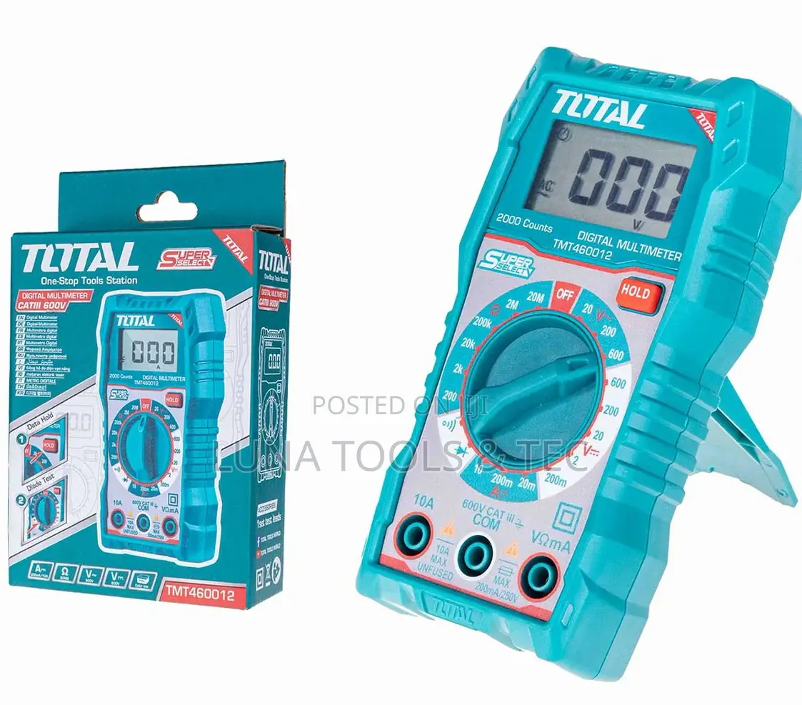 Total Tmt460012 Digital Multimeter 2000 Counts LCD Display