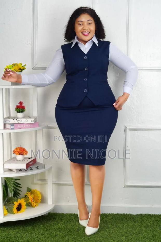 Office Skirt Suit With Half Coat - thumbnail 2