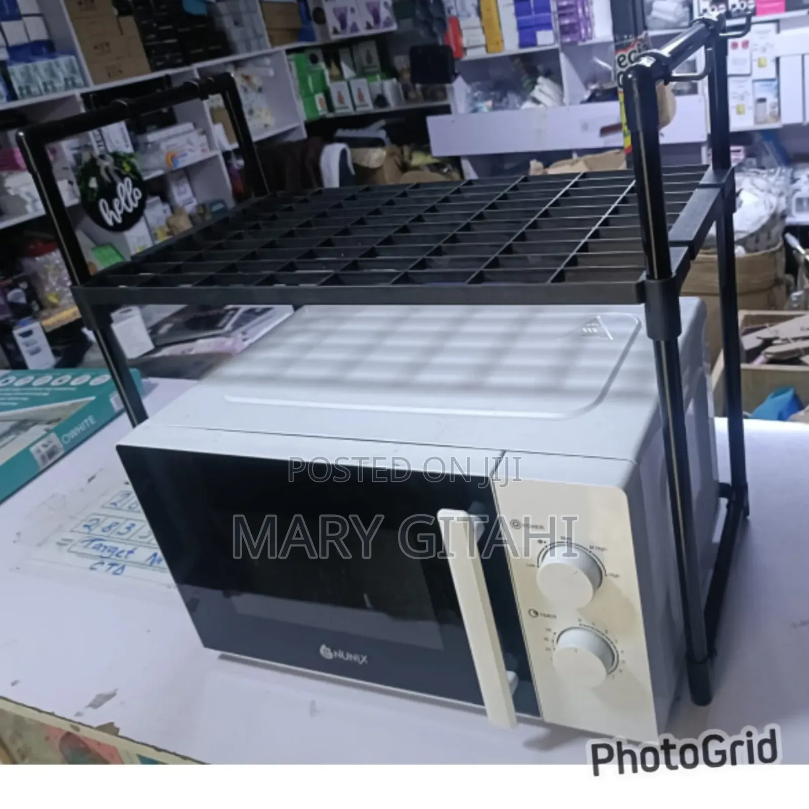 Microwave Stand One Layer Black and Metallic