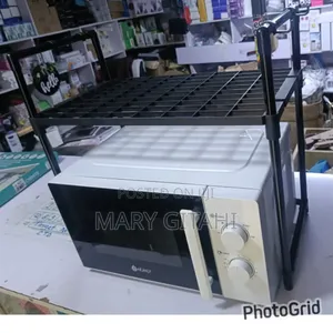 Microwave Stand One Layer Black and Metallic